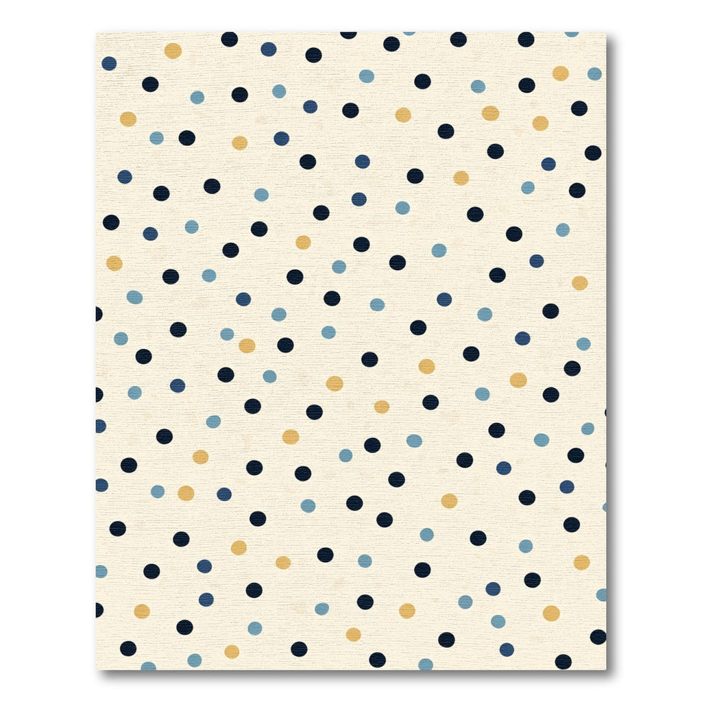 Navy Blue Golden Yellow Polka Dot Rug
