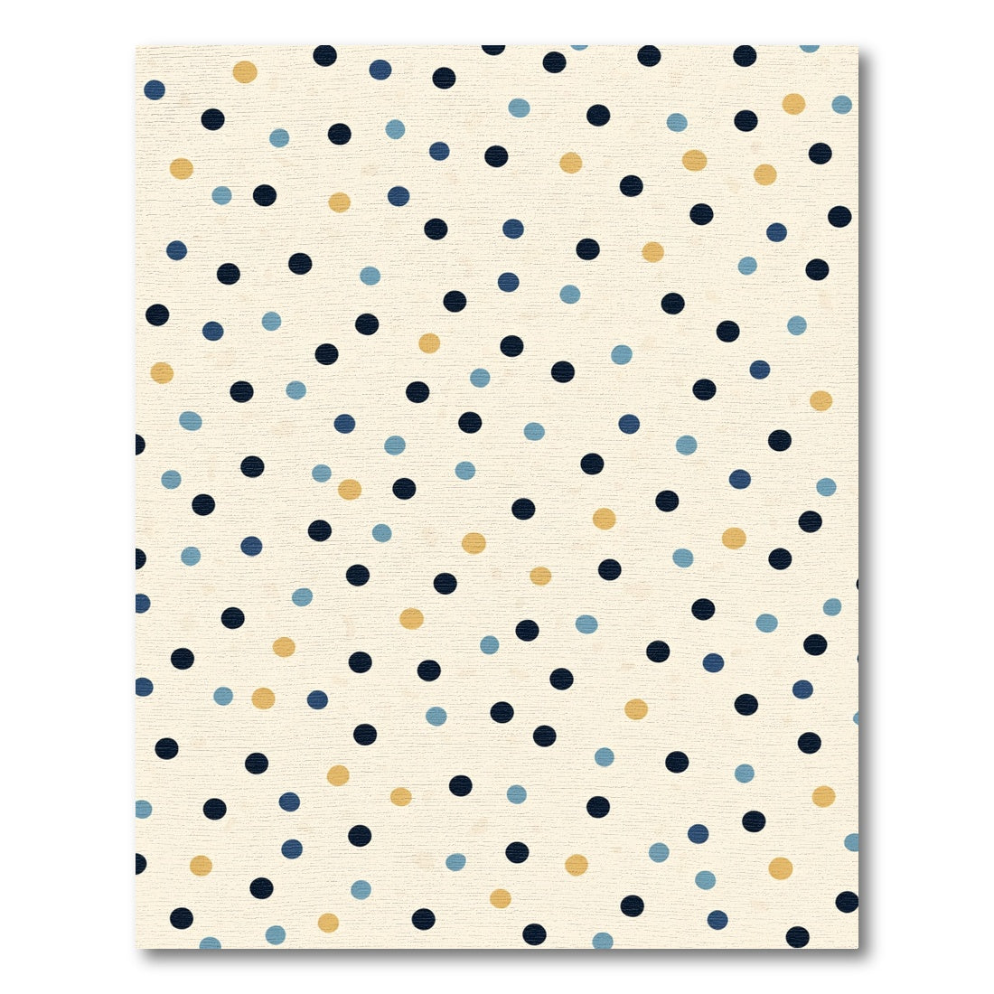 Navy Blue Golden Yellow Polka Dot Rug