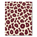 Maroon Abstract Spots Leopard Print Rug