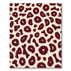 Maroon Abstract Spots Leopard Print Rug