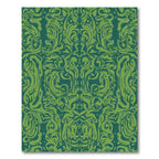 Emerald Green Baroque Swirl Rug