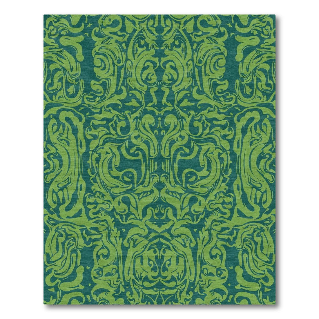 Emerald Green Baroque Swirl Rug