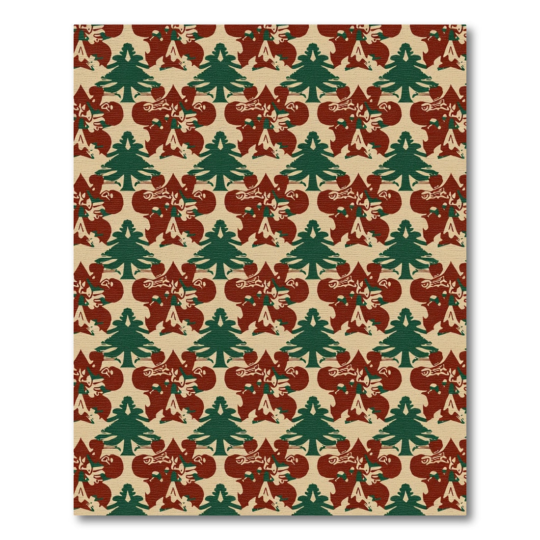 Crimson Pine Tree Symmetry Rug