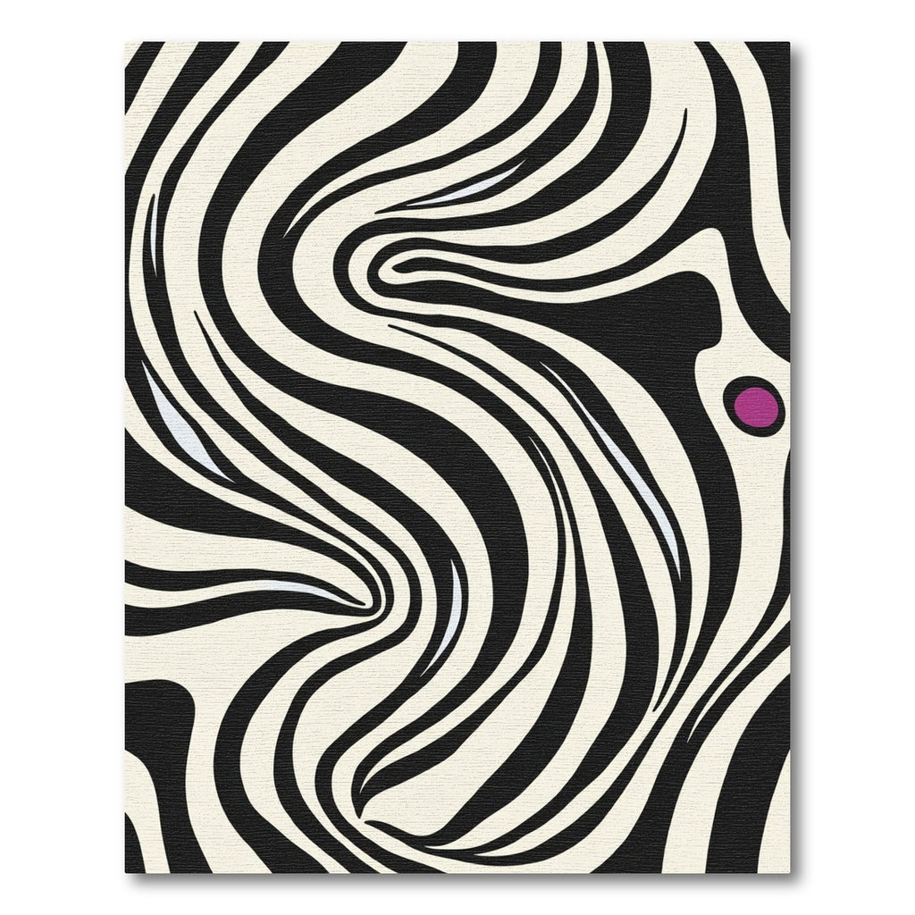Cream and Black Wavy Zebra Stripe Rug