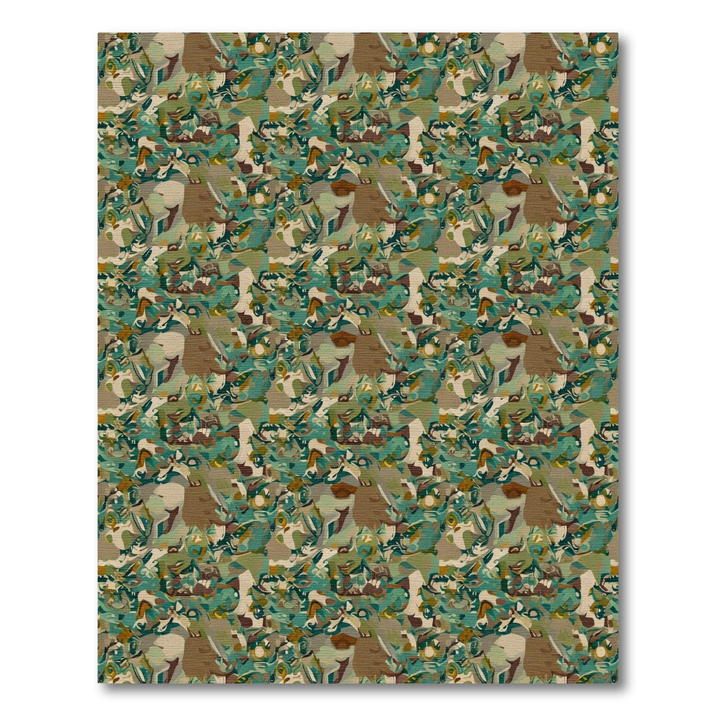 Earthy Abstract Blended Camouflage Rug