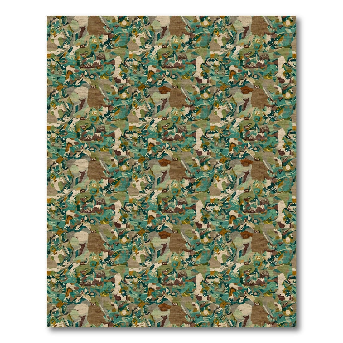 Earthy Abstract Blended Camouflage Rug