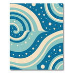 Oceanic Swirls Cream Blue Circles Rug