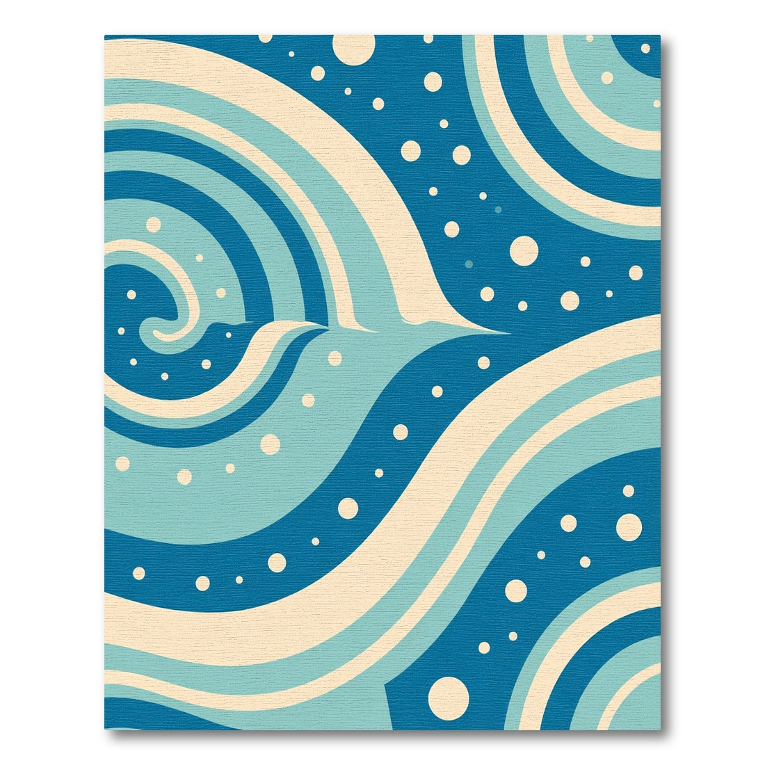 Oceanic Swirls Cream Blue Circles Rug