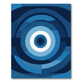 Deep Blue Concentric Circles Rug