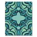Teal Abstract Swirling Organic Harmony Rug