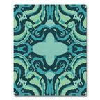 Teal Abstract Swirling Organic Harmony Rug