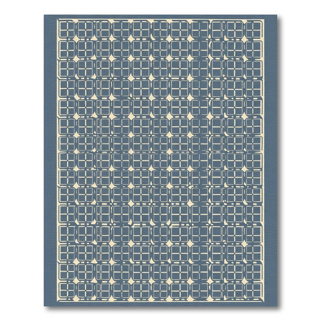 Geometric Starburst Blue Cream Rug