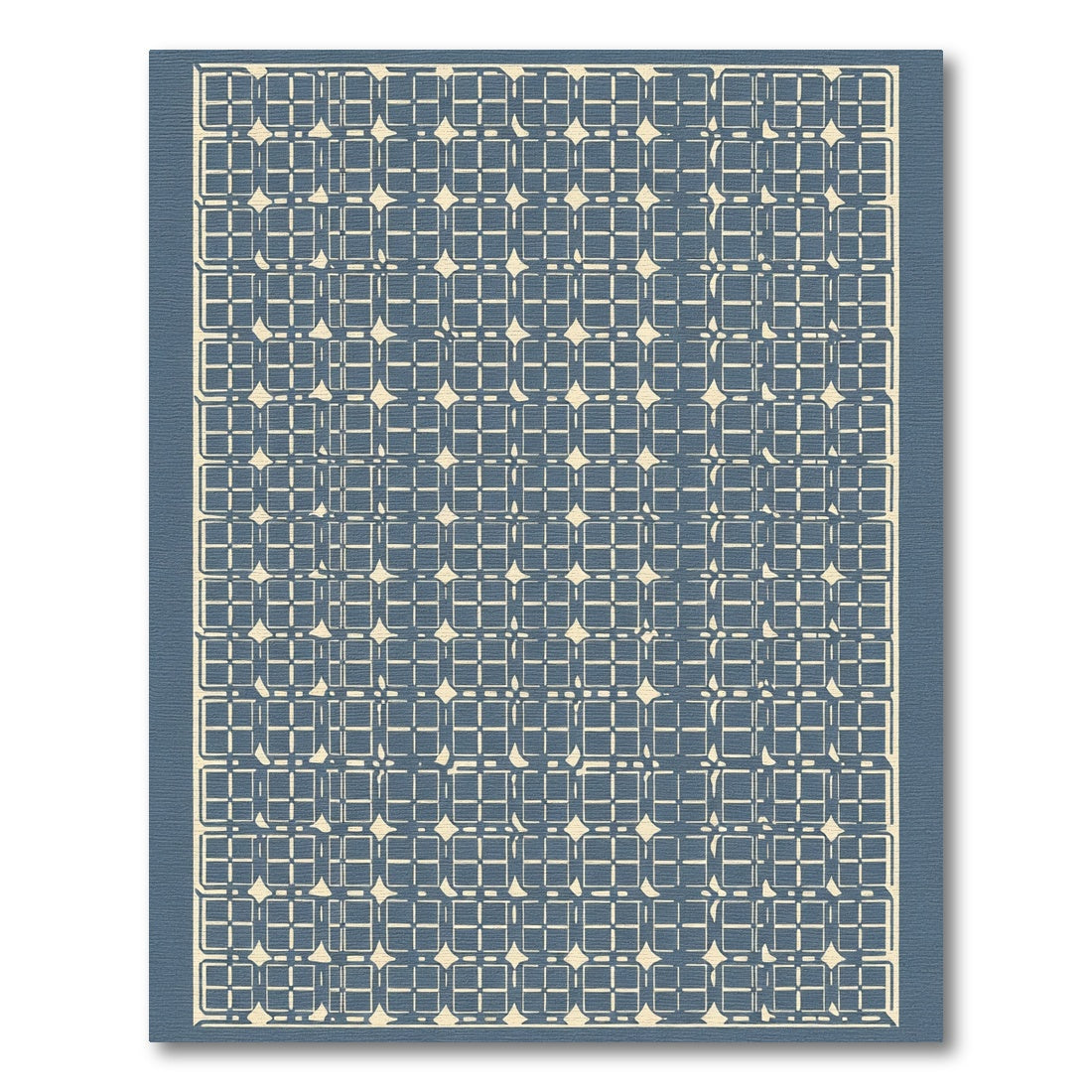Geometric Starburst Blue Cream Rug