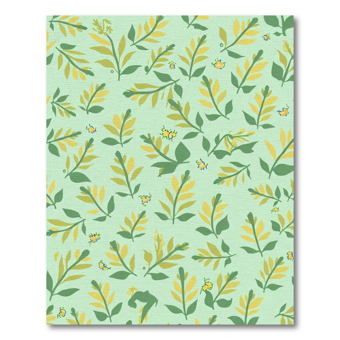 Whimsical Yellow Green Leaf Butterflies Rug