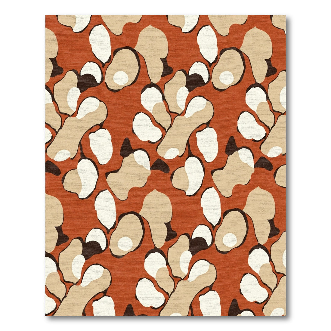 Terracotta Abstract Organic Shapes Rug