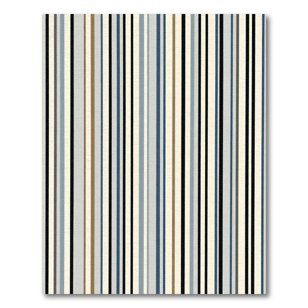 Naval Blue Earthy Tone Striped Rug