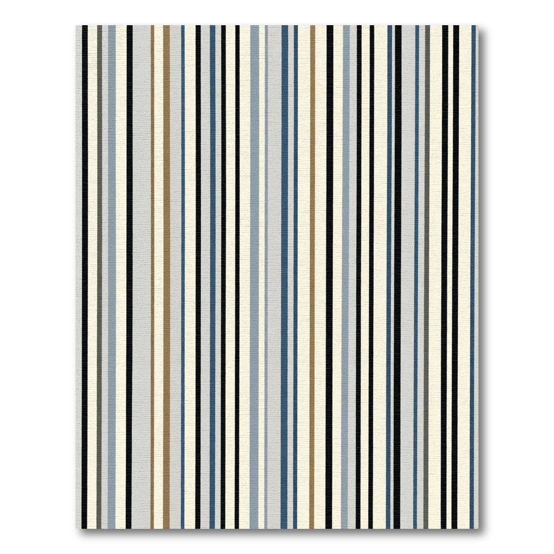 Naval Blue Earthy Tone Striped Rug