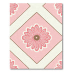 Pink Daisy Diamond Contemporary Artwork Rug