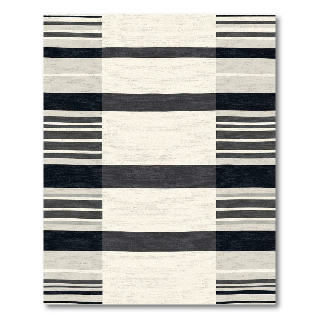 Modern Wide Stripe Monochrome Rug