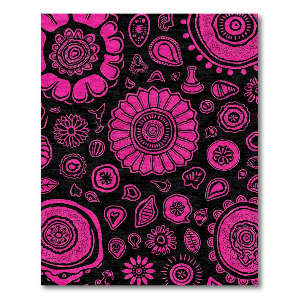 Vibrant Pink Floral Mandala Collage Rug