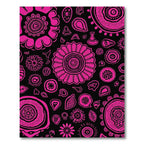 Vibrant Pink Floral Mandala Collage Rug