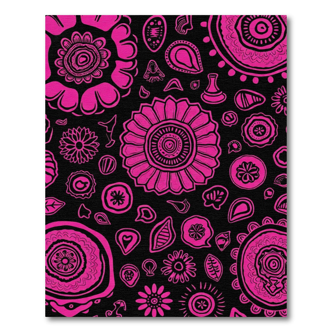 Vibrant Pink Floral Mandala Collage Rug