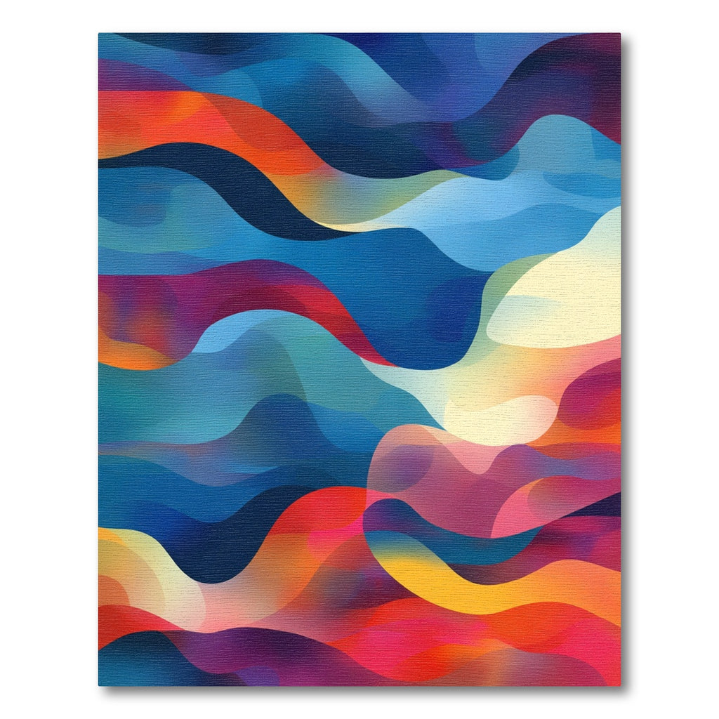 Vibrant Abstract Color Wave Rug