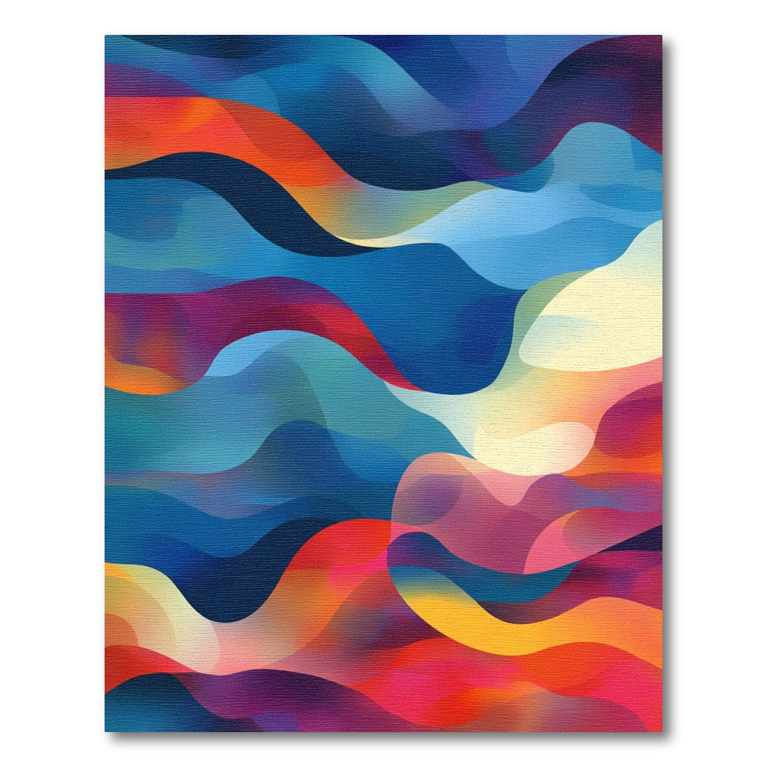 Vibrant Abstract Color Wave Rug