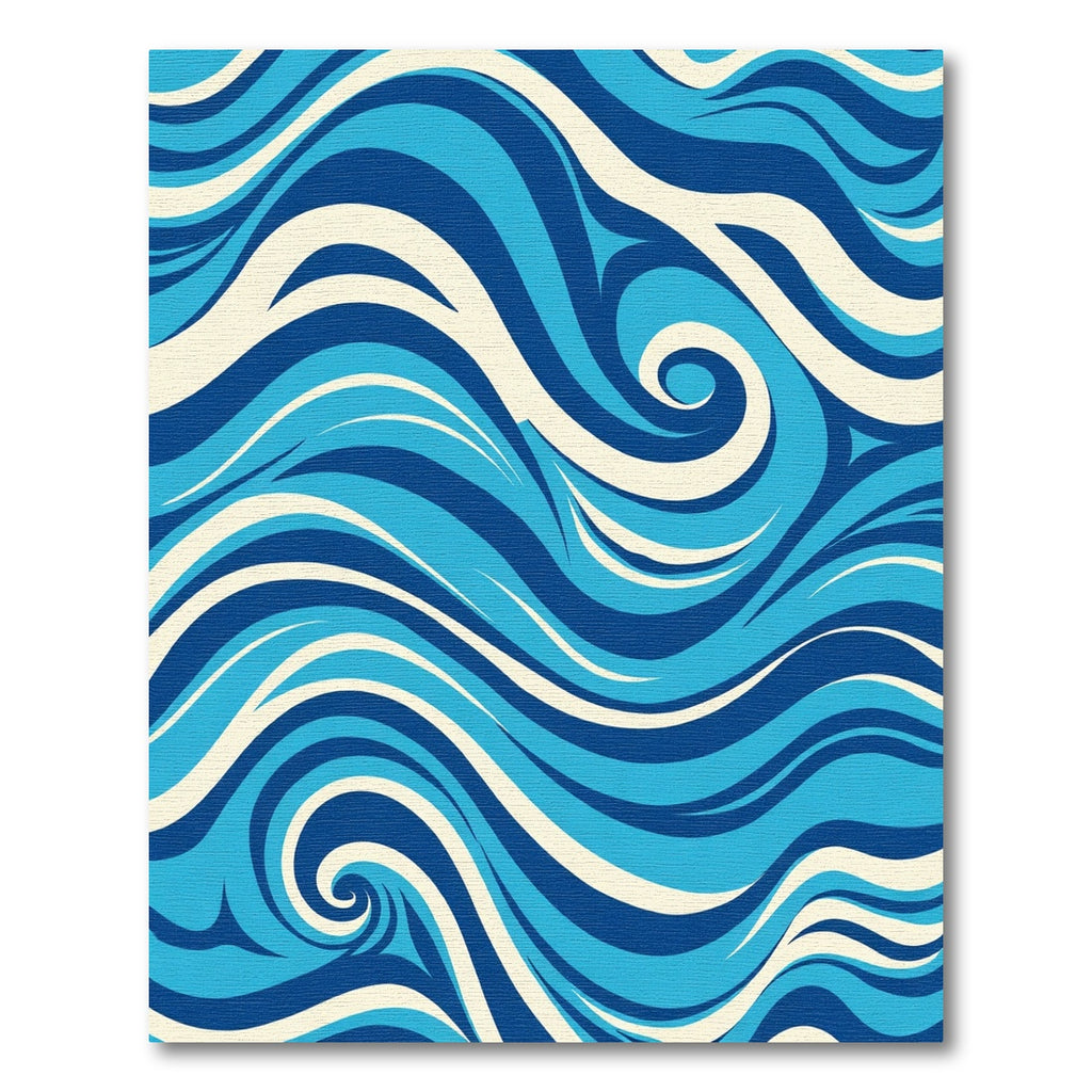 Ocean Blue Swirl Wave Rug