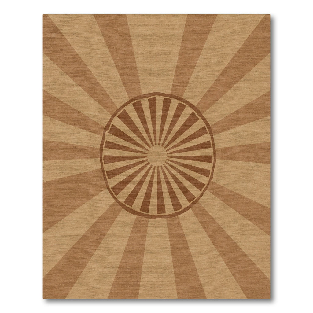 Earthy Brown Sunburst Medallion Rug