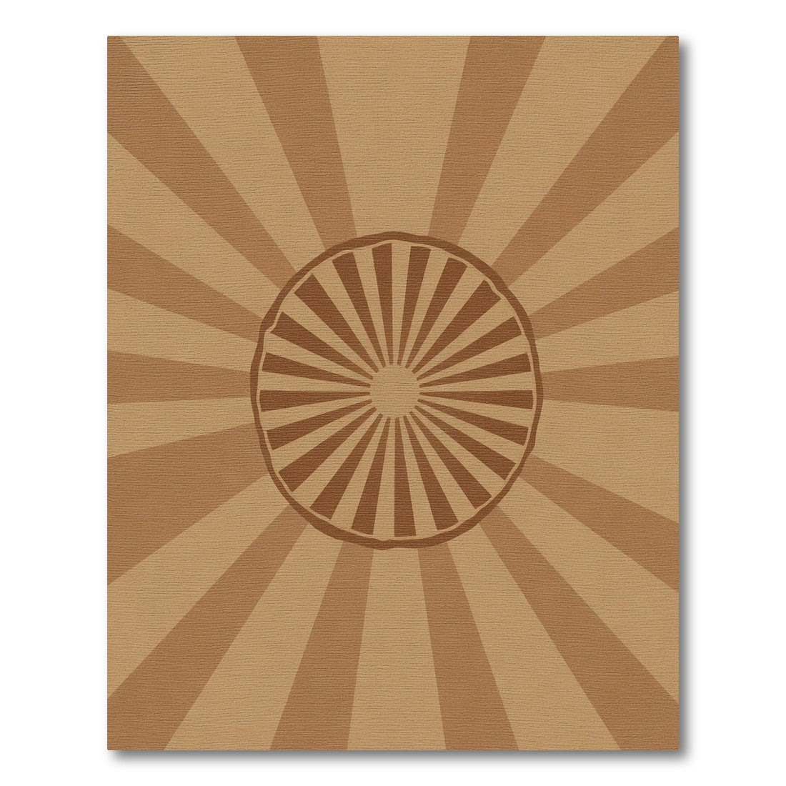 Earthy Brown Sunburst Medallion Rug