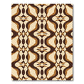 Brown Cream Abstract Ogee Swirl Rug