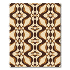 Brown Cream Abstract Ogee Swirl Rug
