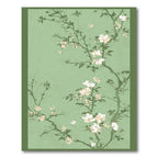 Pastel Sage Green Cherry Blossom Branches Rug