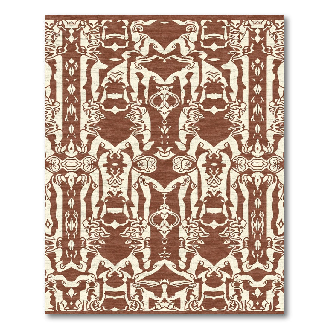 Brown Cream Symmetrical Organic Harmony Rug