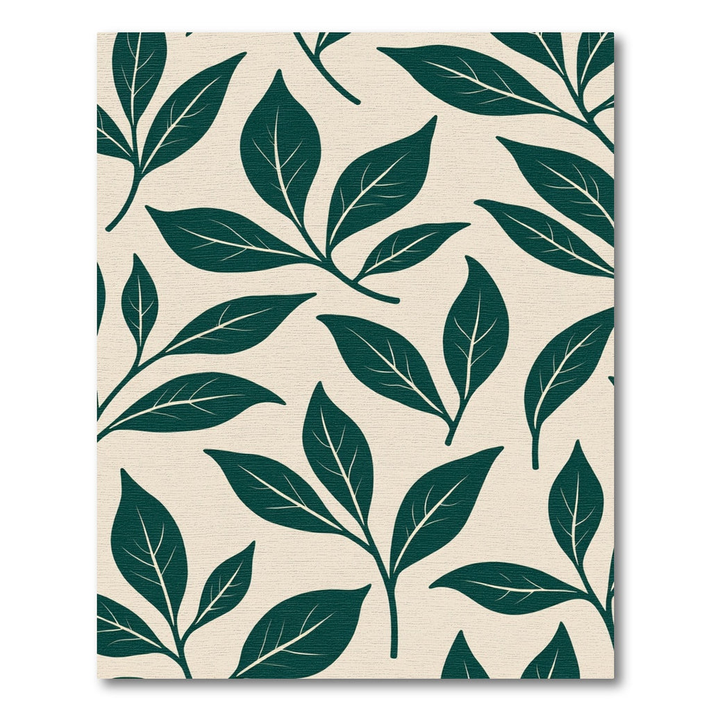Emerald Green Branch Foliage Cream Rug