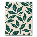 Emerald Green Branch Foliage Cream Rug