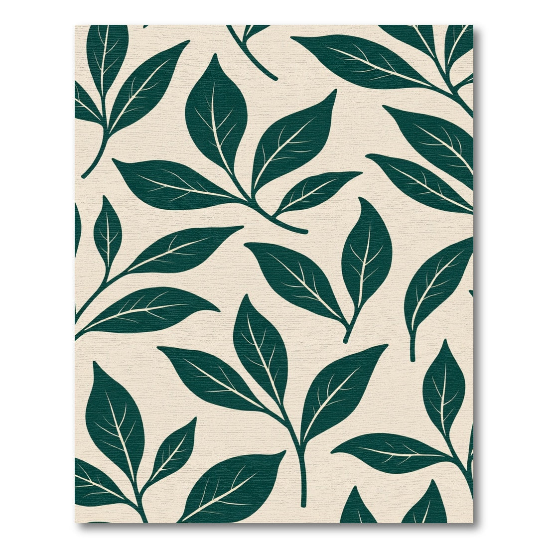 Emerald Green Branch Foliage Cream Rug