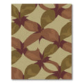 Abstract Earthy Tone Leafy Swirl Rug