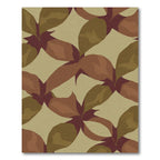 Abstract Earthy Tone Leafy Swirl Rug