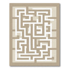 Neutral Tones Geometric Labyrinth Layout Rug