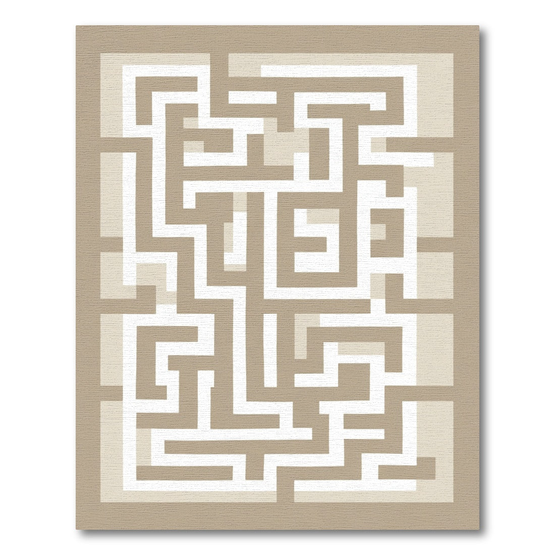 Neutral Tones Geometric Labyrinth Layout Rug