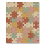 Retro Puzzle Piece Collage Rug