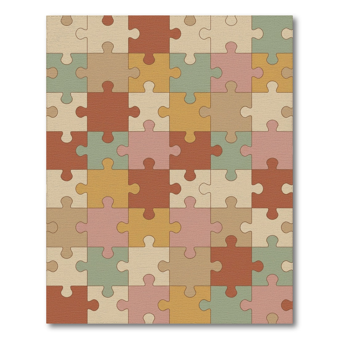 Retro Puzzle Piece Collage Rug