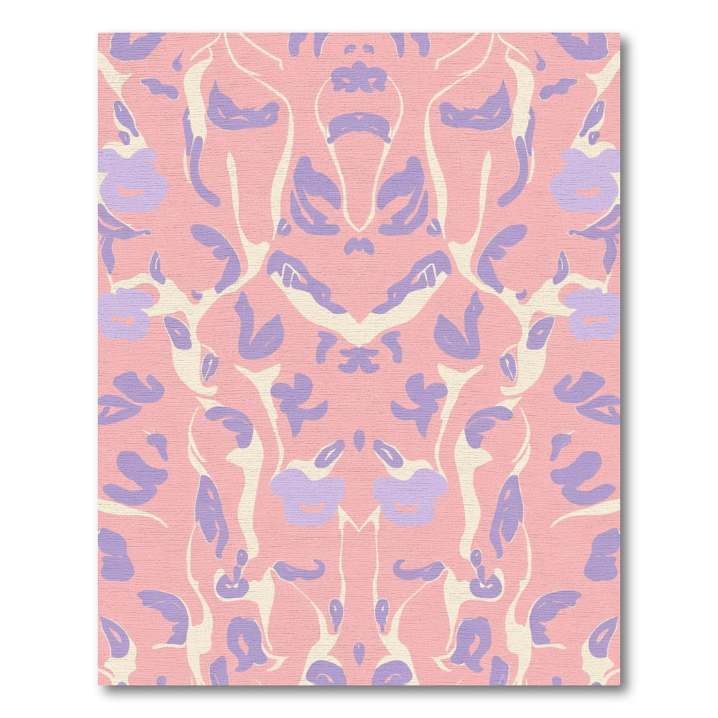 Mauve and Ivory Floral Symmetry Rug