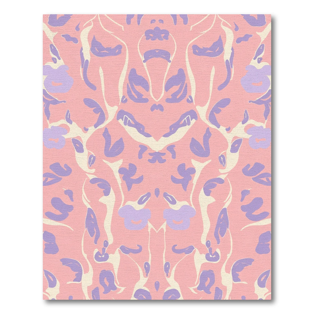 Mauve and Ivory Floral Symmetry Rug