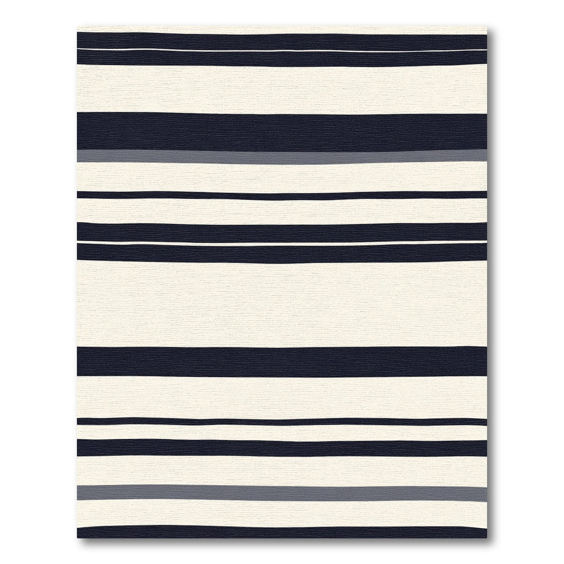 Navy Cream Striped Rug