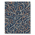 Deep Navy Auburn Swirl Flow Rug