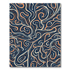 Deep Navy Auburn Swirl Flow Rug