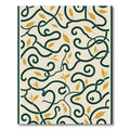 Cream Green Golden Leaf Vine Rug